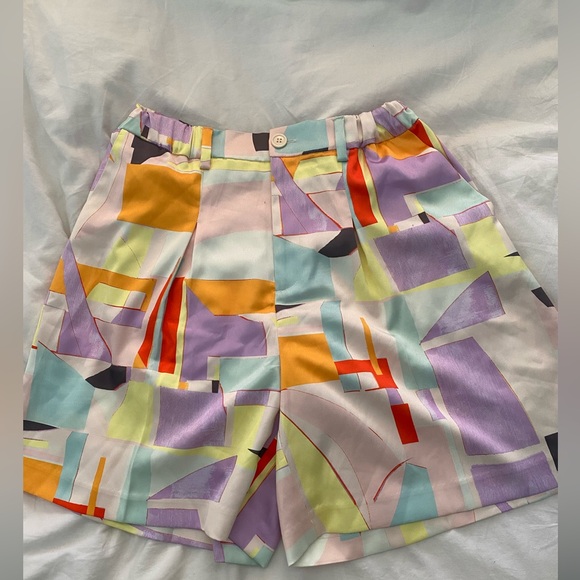 Open Edit Nordstrom | Print Soft Long Shorts | Pink Paper Shape in size S - Picture 3 of 11